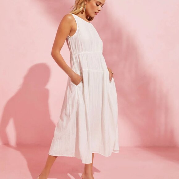 Lunch Date Sleeveless Pocketed Midi Dress - Picture 1 of 4